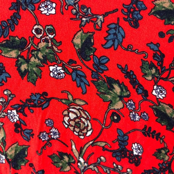 Hinge Red Floral Blouse Size Small - Picture 9 of 11